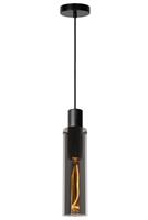 Lucide ORLANDO Hanglamp 1xE27/60W Zwart/Smoke glas