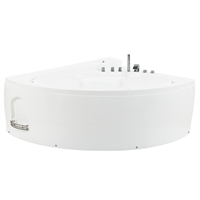 Beliani - Luxus Whirlpool Eckbadewanne Spa weiß große Wanne mit Massage led Pelican - Weiß