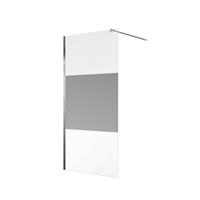 Saniclass Bellini Inloopdouche - 160x200cm - veiligheidsglas - helder glas matte band - anti kalk - chroom WR160-C/NFF