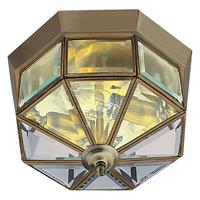 Searchlight Deckenlampe Flush Klassik messing antik, achteckig