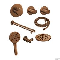 Brauer Thermostatisch Inbouwdoucheset  Copper 20cm Hoofddouche Wandarm 3 Standen Handdouche Koper