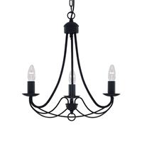 Searchlight Zwarte kroonluchter Maypole 6343-3BK