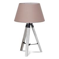 Home sweet home tafellamp Dia wit met lampenkap Largo - taupe