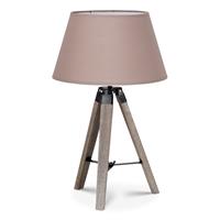 Home sweet home tafellamp Dia bruin met lampenkap Largo - taupe