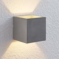 Lindby Nellie LED-beton-wandlamp, breedte 11,5 cm