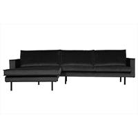 Be Pure Home Rodeo bank chaise longue links antraciet velvet