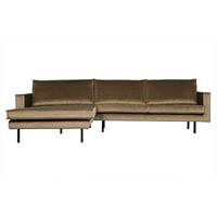 Be Pure Home Rodeo bank chaise longue links taupe velvet