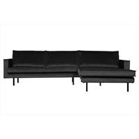 Be Pure Home Rodeo bank chaise longue rechts antraciet velvet