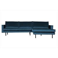 Be Pure Home Rodeo bank chaise longue rechts blue velvet