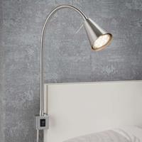 Briloner LED wandlamp 2080 voor montage aan het bed, nikkel