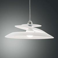 Fabas Luce Hängeleuchte Aragon mit weißem Glasschirm