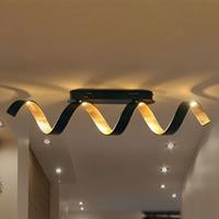 Eco-Light LED plafondlamp Helix in zwart-goud