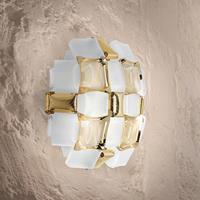 Slamp Mida wandlamp, 32x32 cm goud/wit