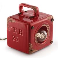 Ferro Luce Vintage-tafellamp Lorenzo in rood