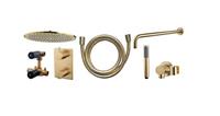 mueller Gold inbouw regendoucheset wandbevestiging Ø 30 geborsteld messing
