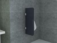 sanigoods High urinoir schaamschot zwart glas 90x40cm