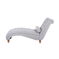 Beliani Chaise longue stof grijs MURET