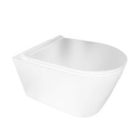 Boss & Wessing Wandcloset  Plana 50x35x36.5 cm Keramiek Rimless Mat Wit 