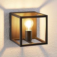 Lindby Meron wandlamp, doosvorm, zwart