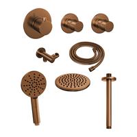 Brauer Thermostatisch Inbouwdoucheset  Copper 20 cm Hoofddouche Plafondarm 3 Standen Handdouche Koper 