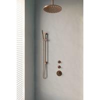 Brauer Thermostatisch Inbouwdoucheset  Copper 30 cm Hoofddouche Plafondarm Staafhanddouche op Glijstang Koper 