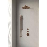 Brauer Thermostatisch Inbouwdoucheset  Copper 30 cm Hoofddouche Wandarm Staafhanddouche op Glijstang Koper 