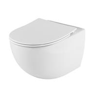 Douche Concurrent Toiletpot Hangend Plieger Zano Diepspoel Rimfree Wandcloset Keramiek Wit met Softclose en Quickrelease