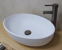 Parel Iron wastafel set solid surface met kraan in de kleur verouderd ijzer compleet