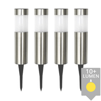 Solar priklamp Lucifer RVS padverlichting op zonne-energie (4 stuks)