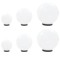 VidaXL 6-delige LED-bollampenset rond 20/30/40 cm PMMA