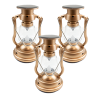 Solar storm windlicht OiL op zonne energie kleur brons (set van 3 stuks)