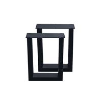 Furniture Legs Europe Set zwarte U tafelpoten 40 cm (profiel 10 x 4)