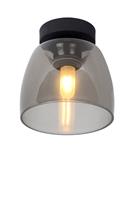 Lucide TYLER Plafondlamp Badkamer 1xG9/33W Zwart/Smoke gl