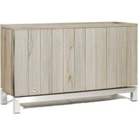 plantenwinkel.nl Houten plantenbak rectangle M 100x35x60 cm teak vintage grijs