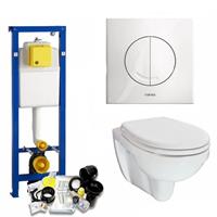 Wisa Xs Toiletset 26 Aqua Splash Trevi Compact Met Bril En Drukplaat - Standaard Argos Wit - 8050414601