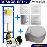 Wisa Xs Toiletset 17 Aqua Splash Amor Met Softclose Bril En Argos/Delos Drukplaat - Standaard Argos Wit - 8050414601
