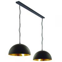 Steinhauer Hanglamp Semicirkel 2 lichts L 125 cm B 35 cm zwart-goud
