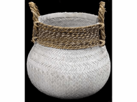 Bamboemand white d47h36 cm