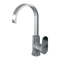 brauer Chrome Edition wastafelmengkraan opbouw; hoge draaibare uitloop Round energy-saving plat handgreep 1 Chroom