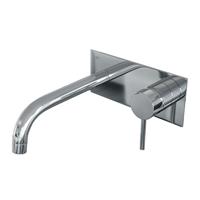 brauer Chrome Edition inbouw wastafelmengkraan Round energy-saving gebogen uitloop, handgreep 2, met achterplaat Chroom