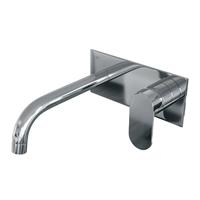 brauer Chrome Edition inbouw wastafelmengkraan Round energy-saving gebogen uitloop, handgreep 3, met achterplaat Chroom