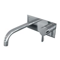 brauer Chrome Edition inbouw wastafelmengkraan Round energy-saving gebogen uitloop, handgreep 1, met achterplaat Chroom