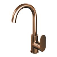 brauer Copper Edition wastafelmengkraan hoog draaibare uitloop energy-saving ronde uitloop handgreep 1 Koper Geborsteld PVD