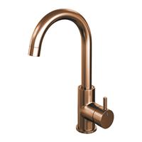 brauer Copper Edition wastafelmengkraan hoog draaibare uitloop energy-saving ronde uitloop handgreep 2 Koper Geborsteld PVD