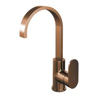 brauer Copper Edition wastafelmengkraan hoog draaibare uitloop energy-saving rechte uitloop handgreep 1 Koper Geborsteld PVD