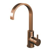 brauer Copper Edition wastafelmengkraan hoog draaibare uitloop energy-saving rechte uitloop handgreep 2 Koper Geborsteld PVD