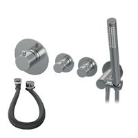 brauer Chrome Edition Inbouwthermostaatset inclusief badvulwaste & handdouche set 1 Chroom