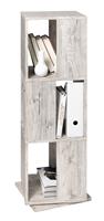 FMD Drehbarer Aktenschrank offene Fächer 34×34×108 cm Sandeiche Beige