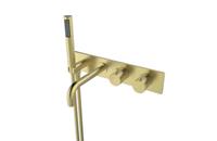 Badkraan Wiesbaden Style Inbouw Thermostatisch Rond Geborsteld Goud 2 Greeps met Handdouche