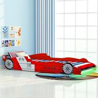 vidaXL Kinderbett mit LED im Rennwagen-Design 90 x 200 cm  Rot